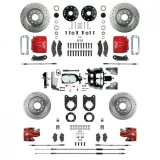 1967-1969 Camaro Signature Four Wheel Disc Brake Conversion Kit, Stock Height, Chrome Upgrade, Red Show N' Go Image