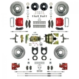 1967-1969 Camaro Signature Four Wheel Disc Brake Conversion Kit, 2 Inch Drop, 8 Inch Dual Booster, Red Show N' Go Image