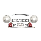 1970-1972 Monte Carlo Ground Up Exclusive D/S Rotors Rear Disc Brake Conversion Kit Red Caipers Image