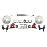 1968-1974 Nova Ground Up Exclusive D/S Rotors Rear Disc Brake Conversion Kit Red Calipers Image