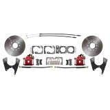 1968-1974 Nova Ground Up Exclusive Basic Rotors Rear Disc Brake Conversion Kit Red Calipers Image