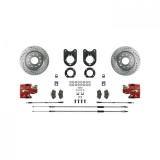 1968-1974 Nova Signature Rear Disc Brake Conversion Kit, Red Show N' Go, Staggered Shocks Image