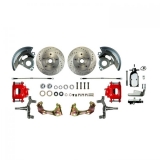 1970-1972 Monte Carlo Manual Front Disc Brake Conversion Kit, Chrome Master, Red Show N' Go Image