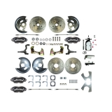 1964-1972 Chevelle Manual 4 Wheel Disc Brake Kit, Chrome Master, Black Wilwood Calipers, Drop Spindles Image