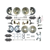 1968-1969 Camaro Manual 4 Wheel Disc Brake Kit, Chrome Master, Black Wilwood Calipers, Stock Height Image