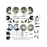 1967-1969 Camaro Manual 4 Wheel Disc Brake Kit, Chrome Master, Black Show N' Go, Non-Staggered Image