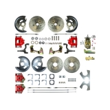 1968-1974 Nova Manual 4 Wheel Disc Brake Kit, Red Show N' Go, Non-Staggered Image