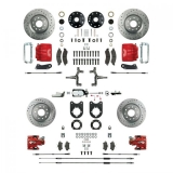 1962-1967 Nova Four Wheel Manual Disc Brake Conversion Kit, Chrome Master, Red Show N' Go Image