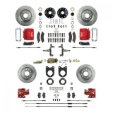 1962-1967 Nova Four Wheel Manual Disc Brake Conversion Kit, Red Show N' Go Image