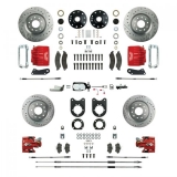 1964-1972 El Camino Signature Four Wheel Manual Disc Brake Conversion Kit, Stock Height, Chrome Upgrade, Red Show N' Go Image