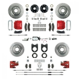 1964-1972 El Camino Signature Four Wheel Manual Disc Brake Conversion Kit, 2 Inch Drop, Chrome Upgrade, Red Show N' Go Image