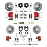 1964-1972 El Camino Signature Four Wheel Manual Disc Brake Conversion Kit, 2 Inch Drop, Red Show N' Go Image