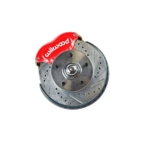 1964-1972 Chevelle Front Disc Brake Upgrade, D&S Rotors, Stock Spindles & Wilwood Calipers, Red Image