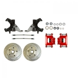 1973 Chevelle 2 Inch Drop Front Disc Brake Wheel Kit, Red Show N' Go Image