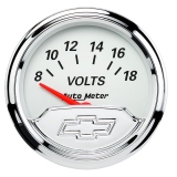 AutoMeter 2-1/16in. Voltmeter, 8-18V, Chevy Vintage Image