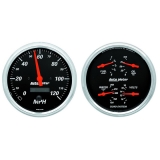 1964-1987 El Camino AutoMeter 2 Pc. Gauge Kit, 5in. Quad & Speedometer, 240-33 Ohm, Designer Black Image