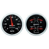 AutoMeter 2 Pc. Gauge Kit, 5in. Quad & Speedometer, 240-33 Ohm, Designer Black Image