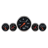 1964-1987 El Camino AutoMeter 5 Pc. Gauge Kit, 3-1/8in. & 2-1/16in., Mech. Speedometer, Wtmp & Oilp, Designer Blk Image