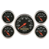 AutoMeter 5 Pc. Gauge Kit, 3-1/8in. & 2-1/16in., Electric Km/H Speedometer, Designer Black Image