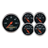 AutoMeter 5 Pc. Gauge Kit, 3-1/8in. & 2-1/16in., Electric Speedometer, Designer Black Image