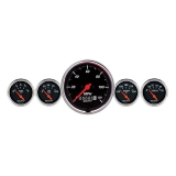 1964-1987 El Camino AutoMeter 5 Pc. Gauge Kit, 3-3/8in. & 2-1/16in., Electric Speedometer, Designer Black Image