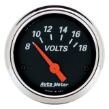 AutoMeter 2-1/16in. Voltmeter, 8-18V, Designer Black Image