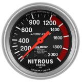 AutoMeter 2-5&8in. Nitrous Pressure Gauge, 0-2000 PSI, Sport-Comp Image