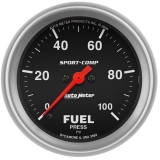 AutoMeter 2-5/8in. Fuel Pressure Gauge, 0-100 PSI, Stepper Motor, Sport-Comp Image