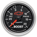 1964-1987 El Camino AutoMeter 2-1/16in. Boost/Vacuum Gauge, 30 In Hg/20 PSI, Gm Black Image