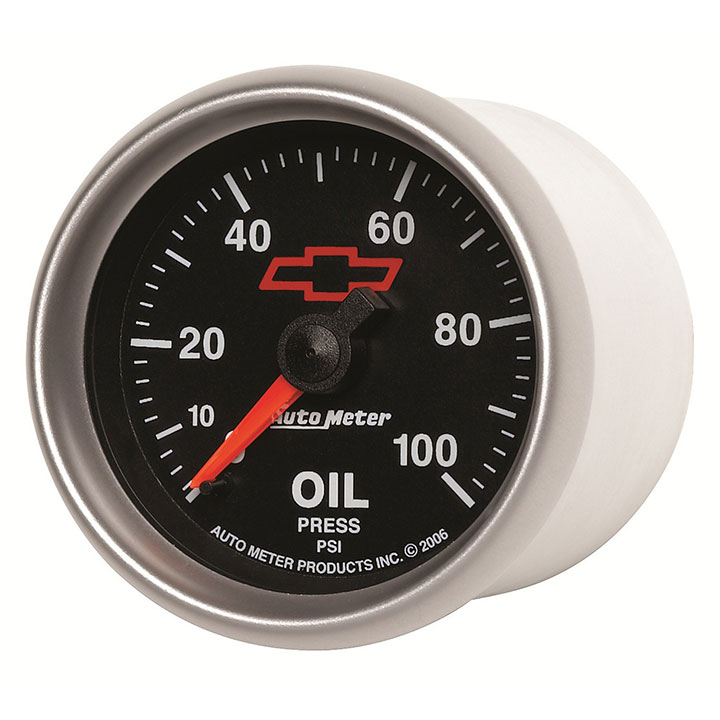 AutoMeter 2-1/16in. Oil Pressure Gauge, 0-100 PSI, Mechanical, GM Black: 3621-00406