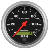 AutoMeter 3-3&8in. Speedometer, 0-120 MPH, Sport-Comp with Selectable Red-Line Image