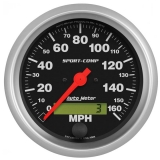 AutoMeter 3-3&8in. Speedometer, 0-160 MPH, Sport-Comp Image