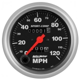 AutoMeter 3-3&8in. Speedometer, 0-120 MPH, Mechanical, Sport-Comp Image