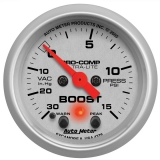 1964-1987 El Camino AutoMeter 2-1/16in. Boost/Vacuum Gauge, 30 In Hg/15 PSI, Ultra-Lite Image