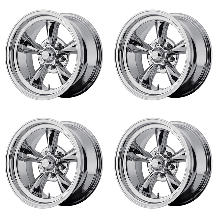 American Racing Chrome Torq Thrust ST Wheel Center Caps – 4.5" Snap In, 6 Lug, Set Of 4