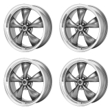 American Racing Torq Thrust M Wheel Kit, 17x7 & 17x8 Grey with Machined Lip Image