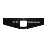 1970-1977 Camaro Radiator Support Show Panel, Bowtie/Chevrolet, Black Anodized Image