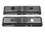 1964-1977 Chevelle Small Block Finned Aluminum Valve Covers, Black Image