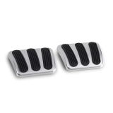 Lokar 1962-1972 Nova Brushed Billet Aluminum Curved Brake Clutch Pedal Pad Set Image