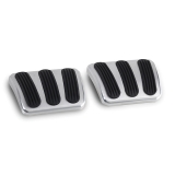 Lokar 1967-1969 Camaro Brushed Billet Aluminum Curved Brake and Clutch Pedal Pad Set Image