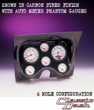 1967-1968 Camaro Classic Dash 6 Gauge Panel Carbon Fiber w/ Auto Meter Mech. Phantom Gauges Image