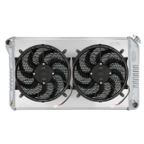 1968-1972 Chevrolet Cold Case Aluminum Radiator & Fan Kit, AT, Dual 14 Inch Fans & Shroud Image