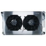 1970-1972 Monte Carlo Cold Case Aluminum Radiator & Fan Kit, MT, Dual 12 Inch Fans & Shroud Image