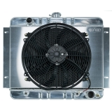 1962-1967 Nova Cold Case Aluminum Radiator & Fan Kit, AT, 16 Inch Fan & Shroud Image