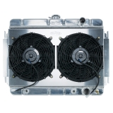 1964-1965 El Camino Cold Case Aluminum Radiator & Fan Kit, AT, Dual 12 Inch Fans & Shroud Image