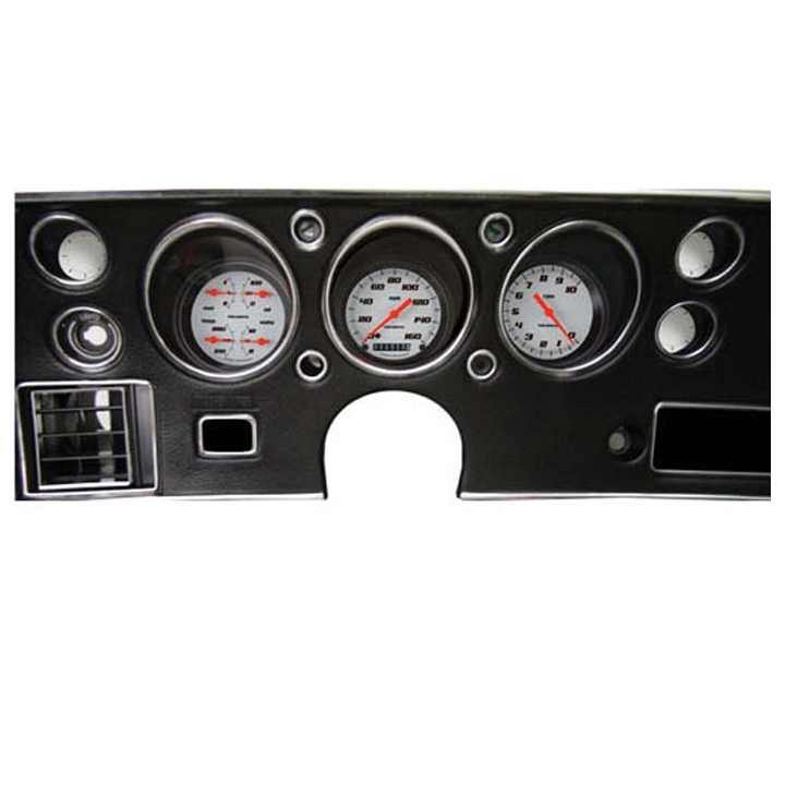 1970-1972 Monte Carlo SS Gauge Kit Velocity Series White Gauges: CV70VSW