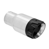 Flowmaster Clamp-On Exhaust Tip, 3.5 In. Angled Brushed SS Black Aluminum, Fit 2.5 In. Tube: 15316