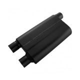 Flowmaster 80 Series Crossflow Muffler, 2.5 In. Offset Inlet, 2.5 In. Dual Outlet, 4 x 9 Image