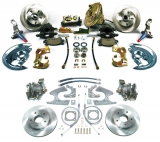 1962-1967 Nova 4 Wheel Disc Brake Conv. Kit Round Master Cylinder  And  9 Inch  3 Bolt Brake Booster Image