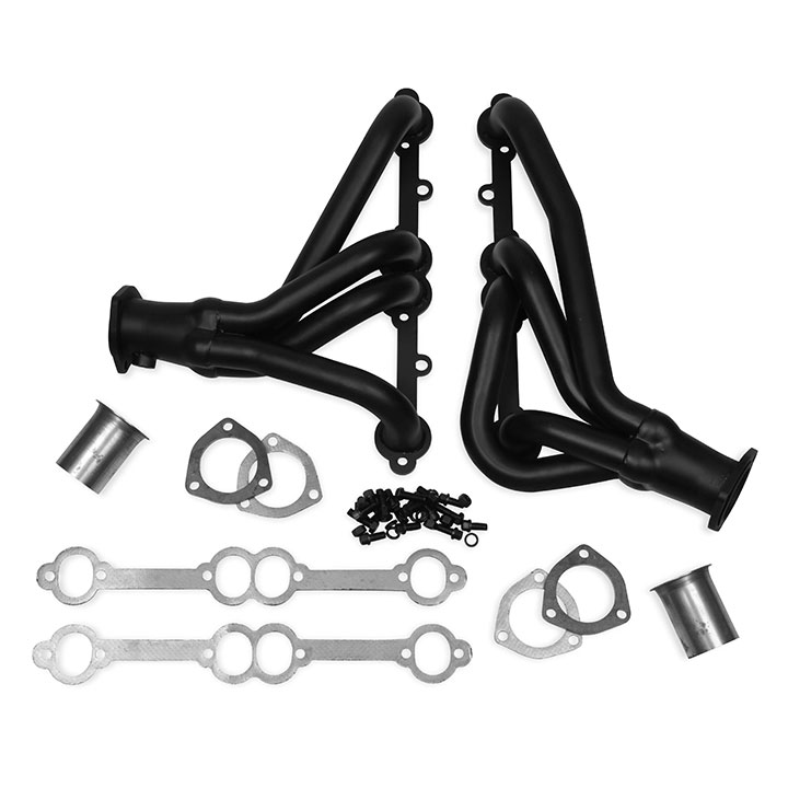 Flowtech Mid Length Headers, 78-87 SBC, 1.5 In. Tube 2.5 In. Collectors, Painted, O2 Sensor